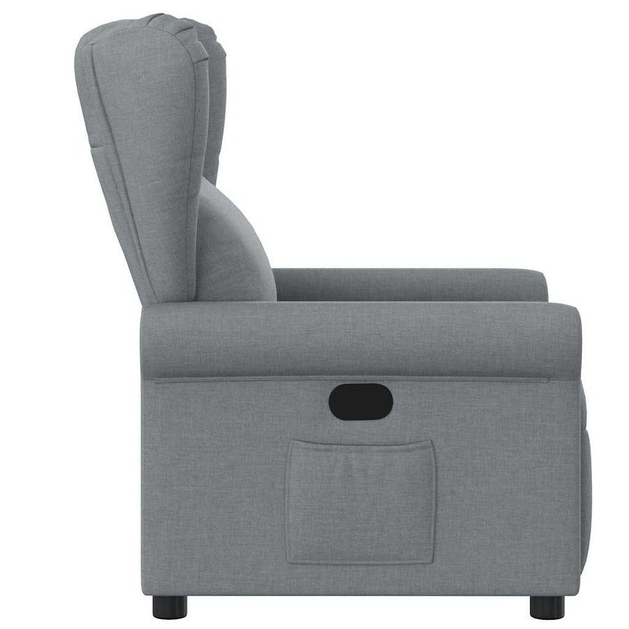 Fauteuil verstelbaar stof lichtgrijs