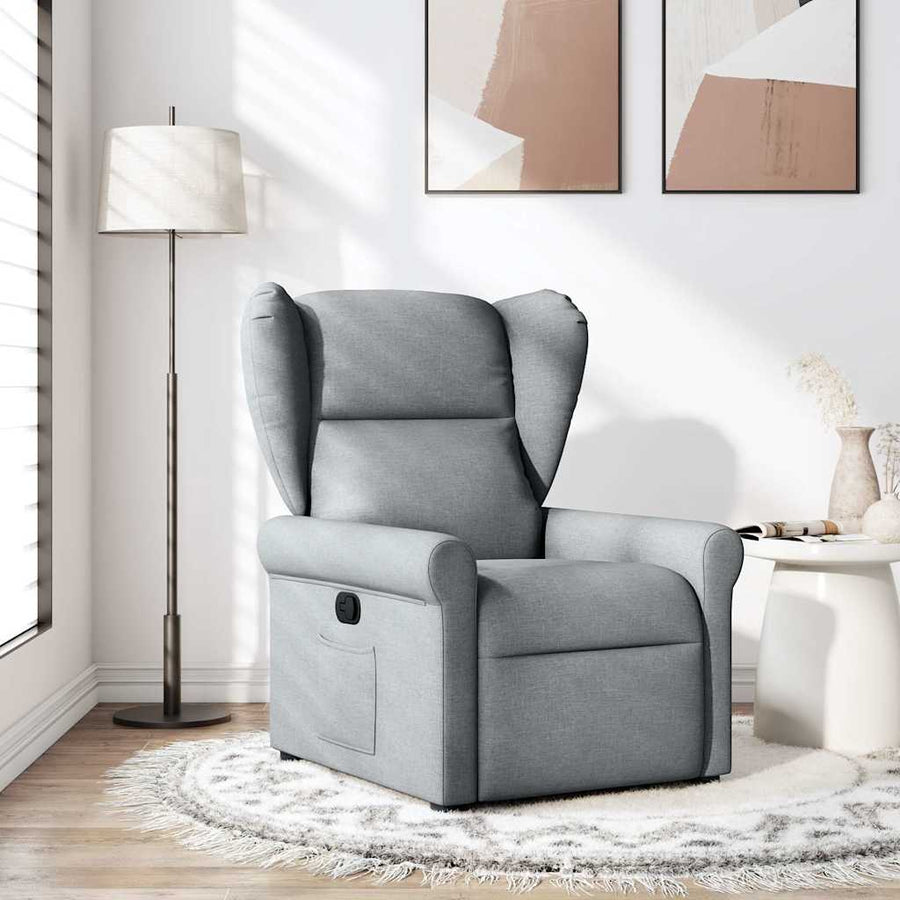 Fauteuil verstelbaar stof lichtgrijs