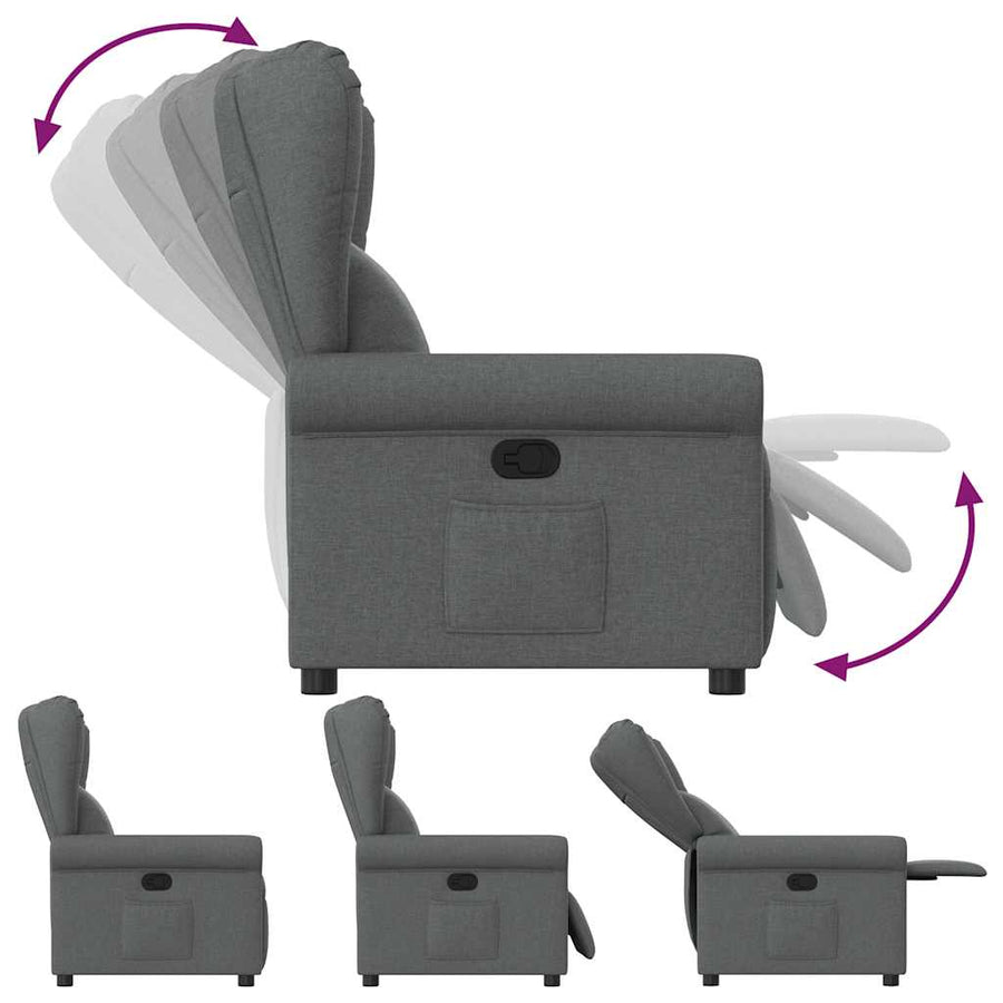 Fauteuil verstelbaar stof donkergrijs