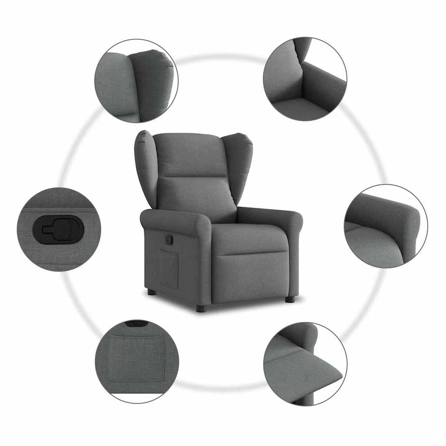 Fauteuil verstelbaar stof donkergrijs