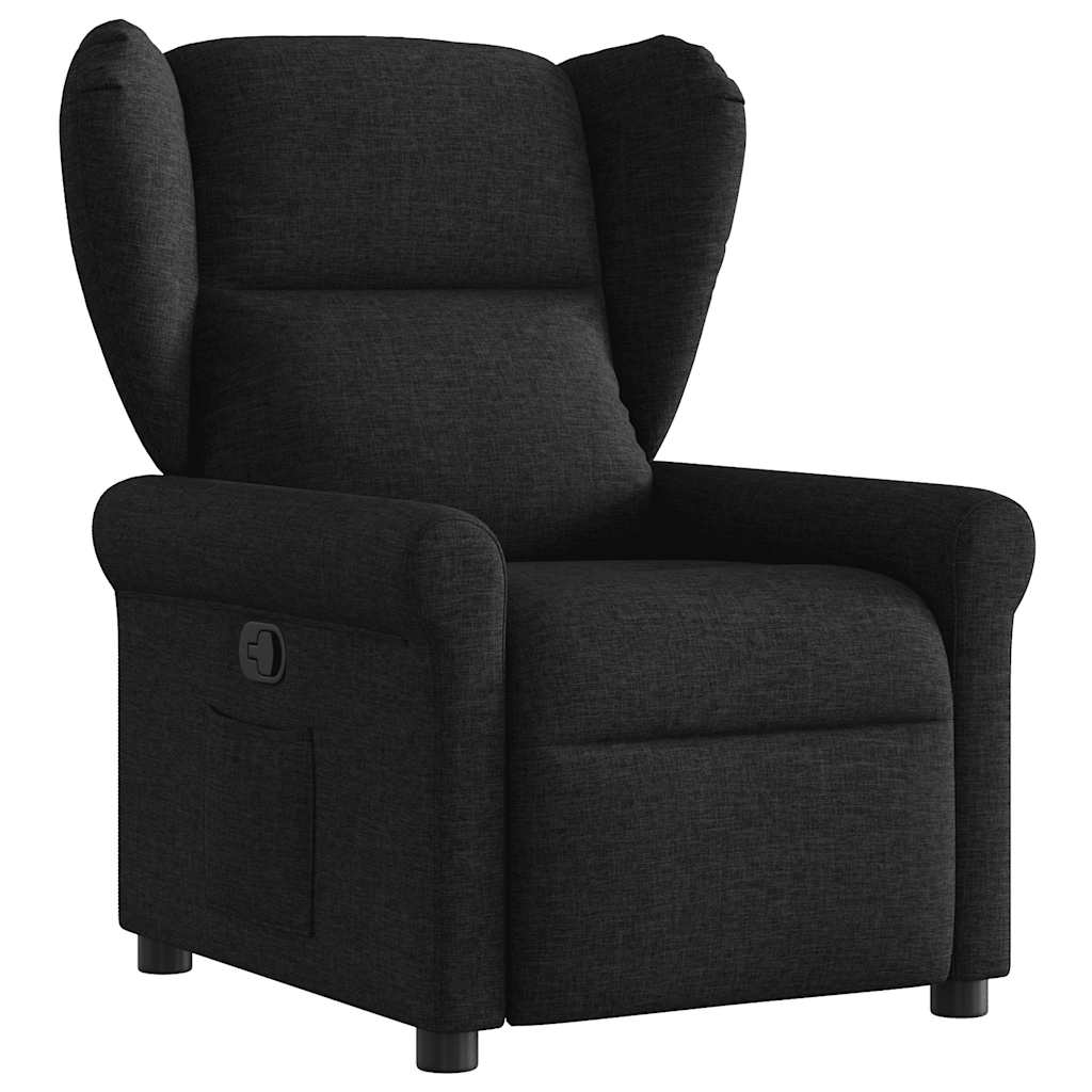 Fauteuil verstelbaar stof zwart
