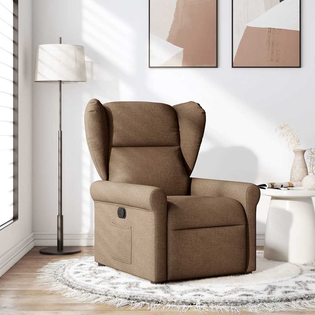 Fauteuil verstelbaar stof bruin