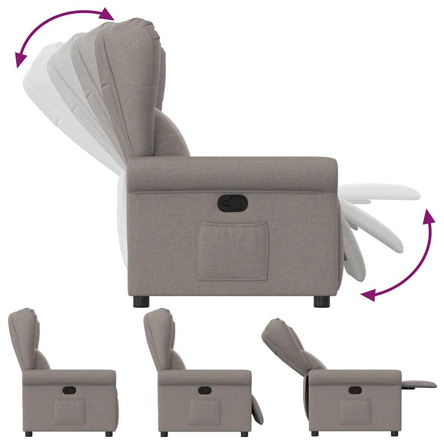 Fauteuil verstelbaar stof taupe