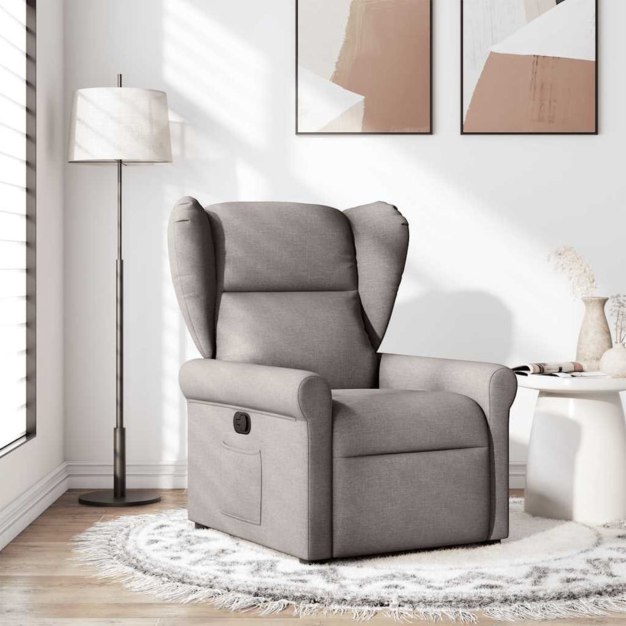 Fauteuil verstelbaar stof taupe