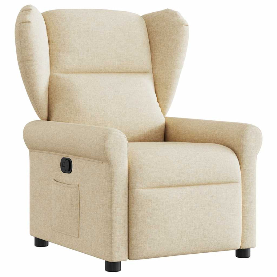 Fauteuil verstelbaar stof crèmekleurig