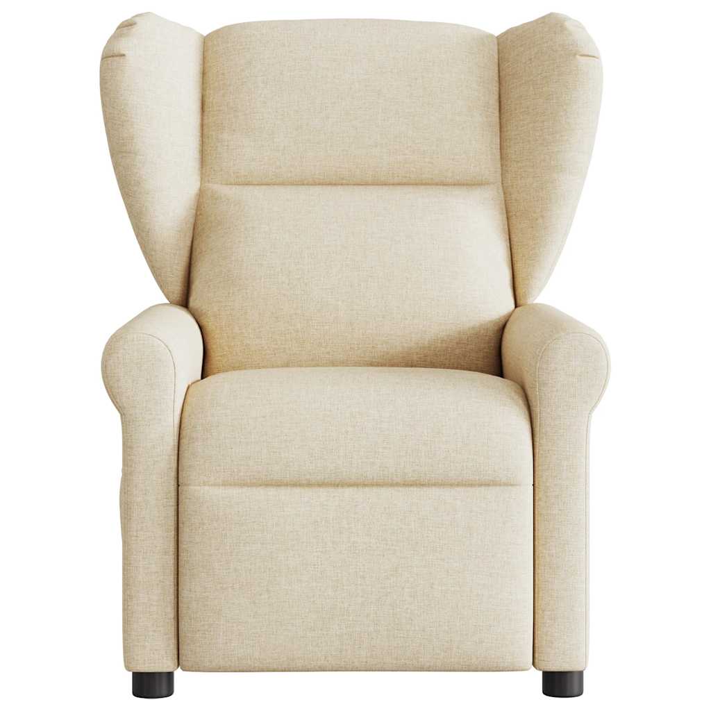Fauteuil verstelbaar stof crèmekleurig