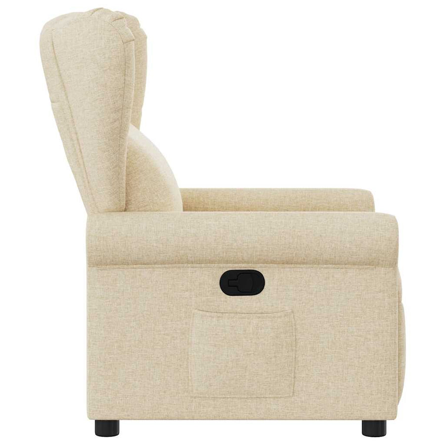 Fauteuil verstelbaar stof crèmekleurig