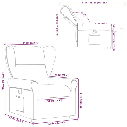 Fauteuil verstelbaar stof crèmekleurig