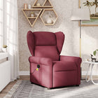 Adjustable fabric massage chair wine red