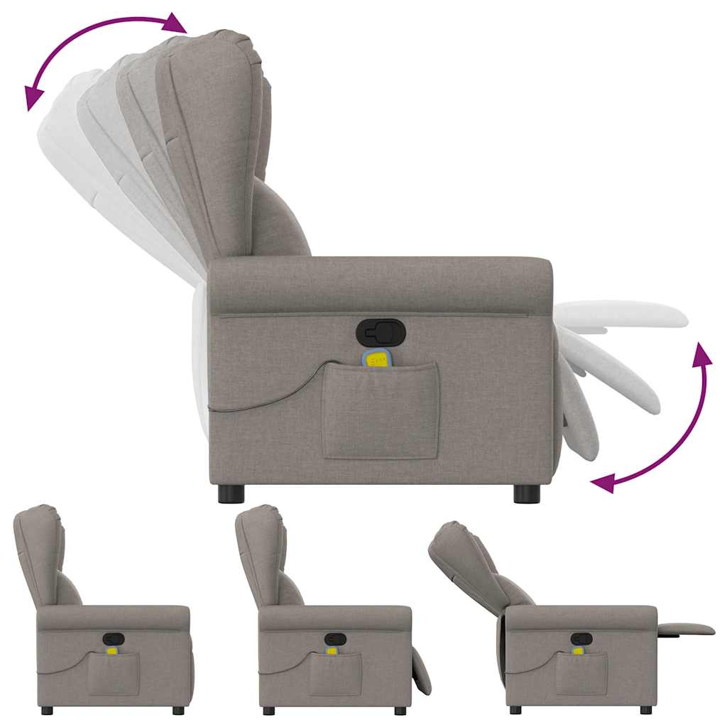 Massagestoel verstelbaar stof taupe