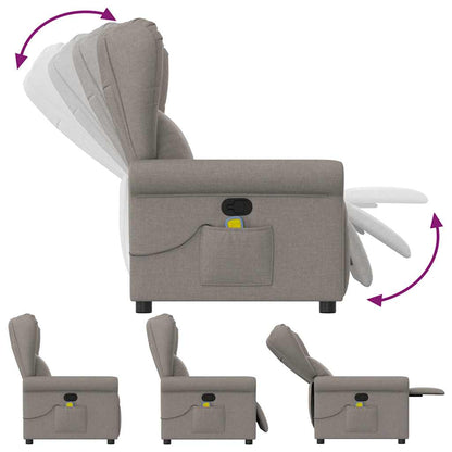 Massagestoel verstelbaar stof taupe