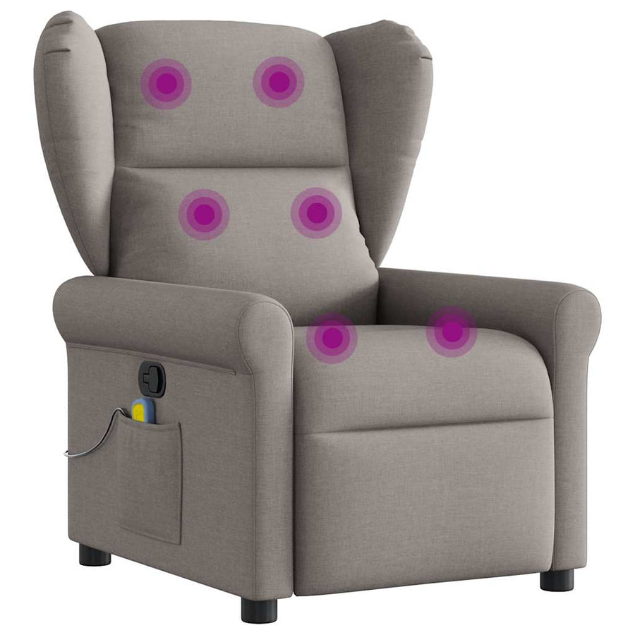 Massagestoel verstelbaar stof taupe