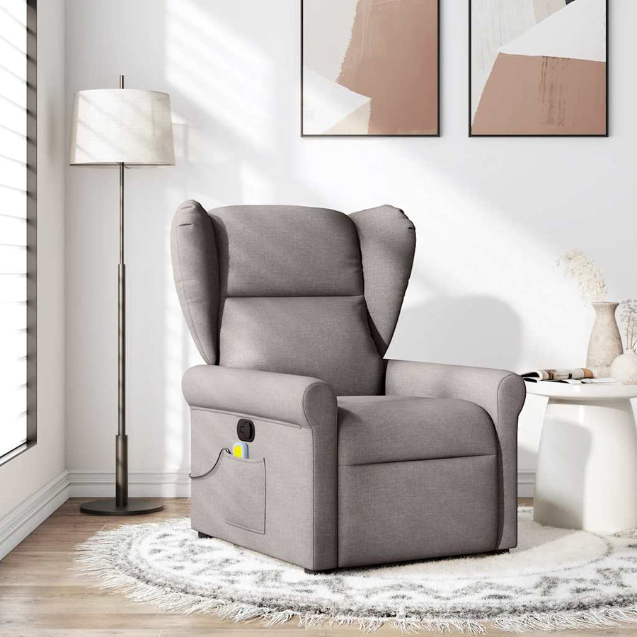 Massagestoel verstelbaar stof taupe