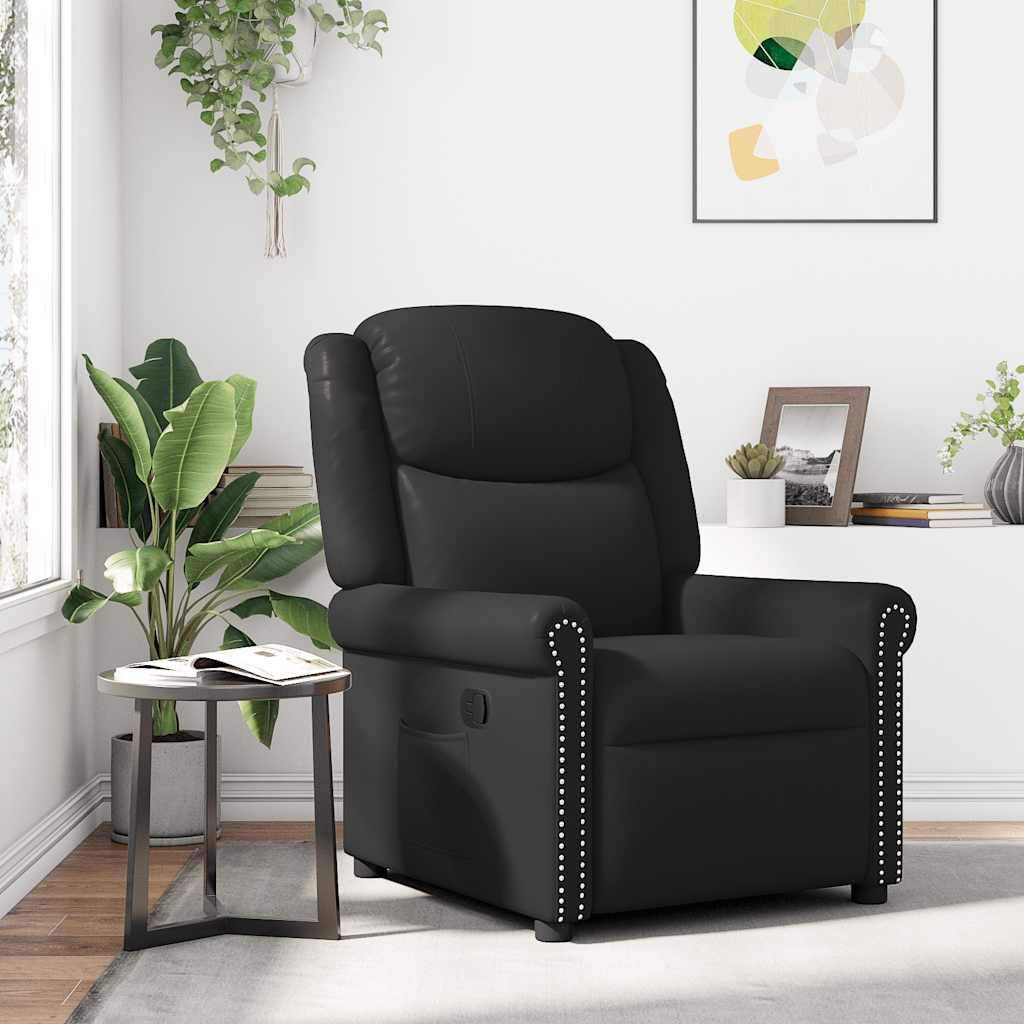 Fauteuil verstelbaar kunstleer glanzend zwart