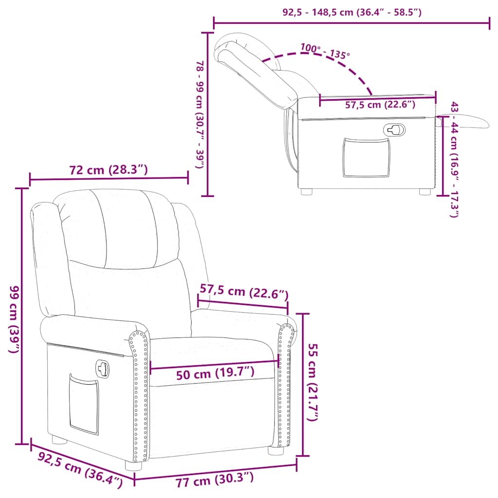 Fauteuil Verstelbaar Kunstleer Glanzend Bruin 1 Nee