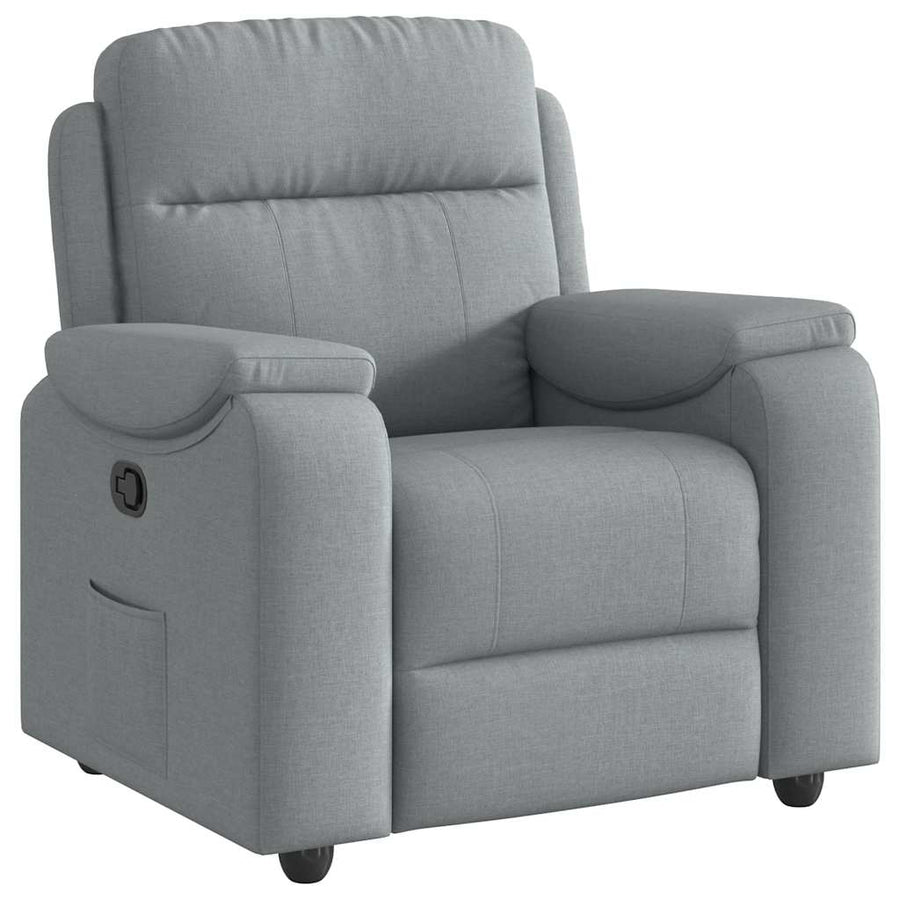 Fauteuil verstelbaar stof lichtgrijs