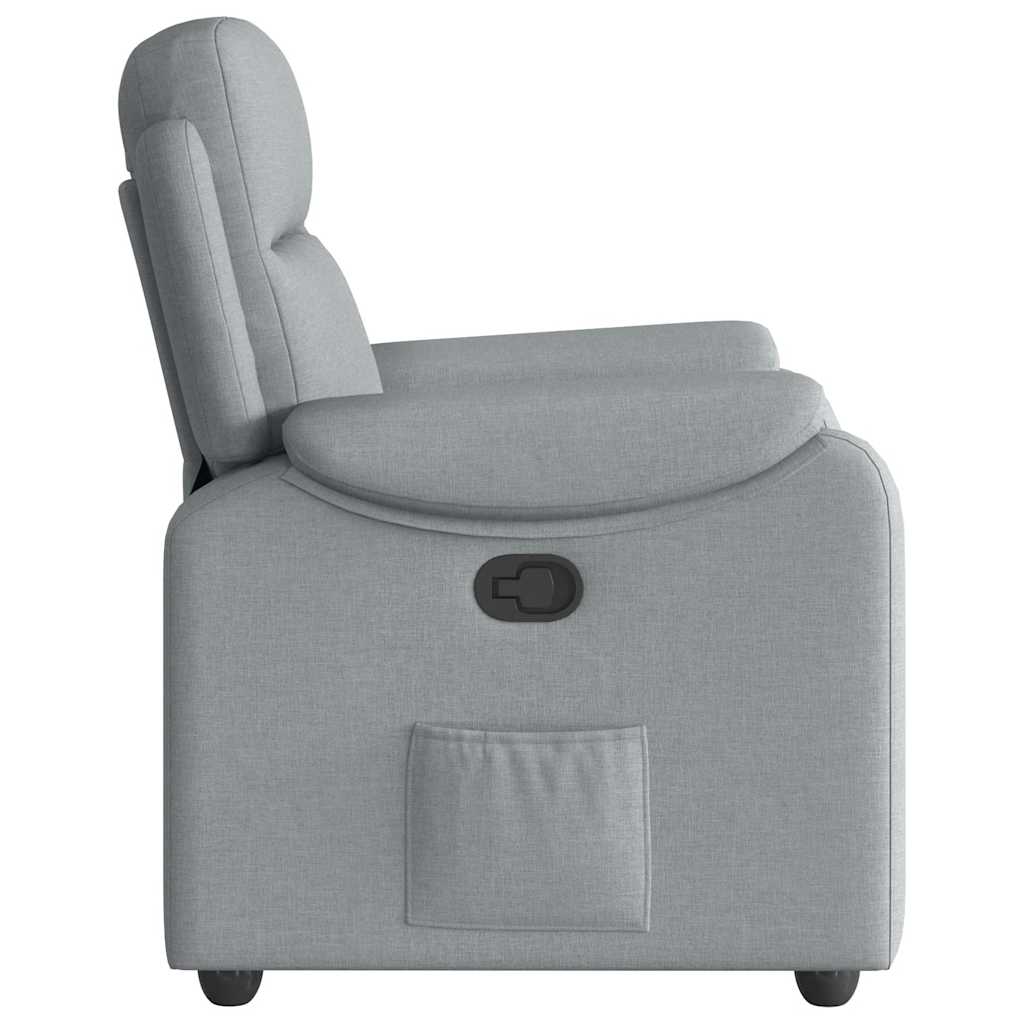 Fauteuil verstelbaar stof lichtgrijs