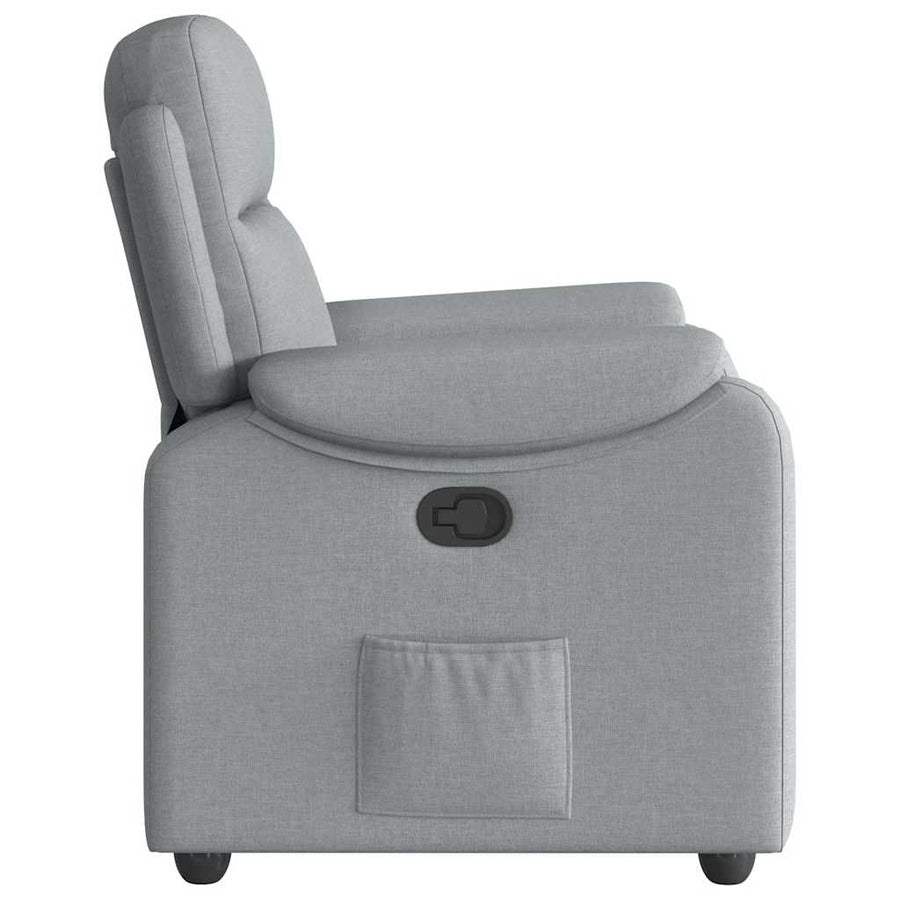 Fauteuil verstelbaar stof lichtgrijs