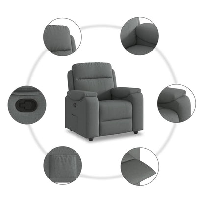 Fauteuil verstelbaar stof donkergrijs