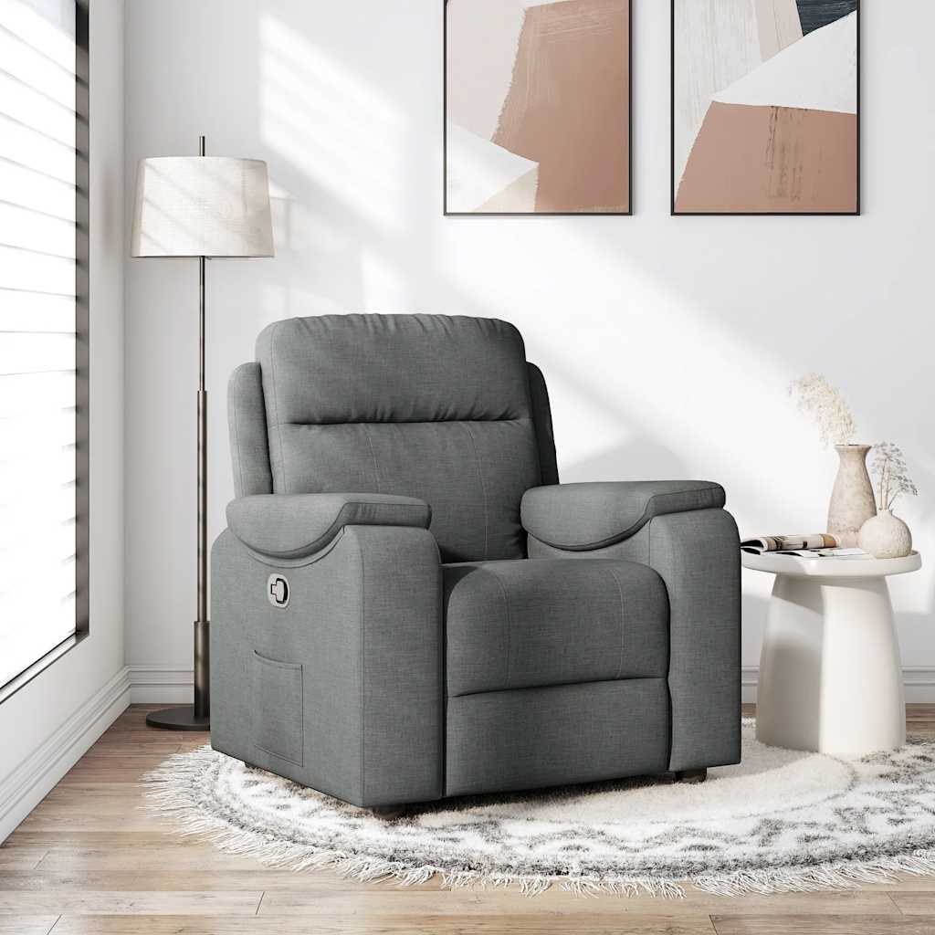Fauteuil verstelbaar stof donkergrijs