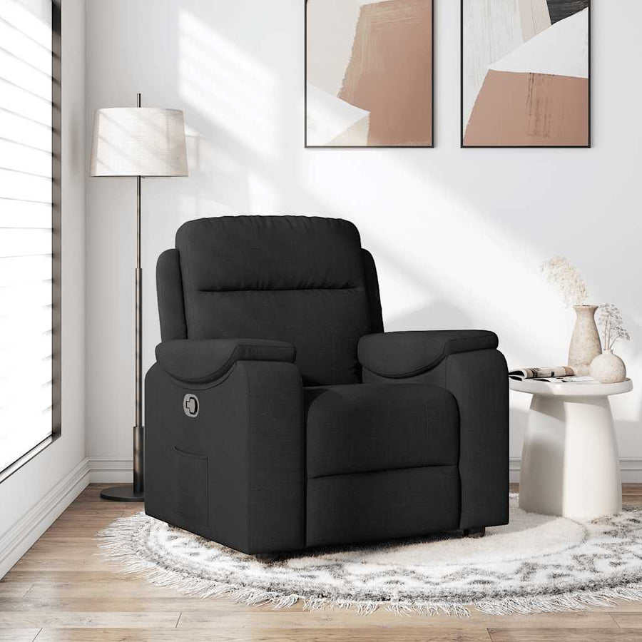 Fauteuil verstelbaar stof zwart