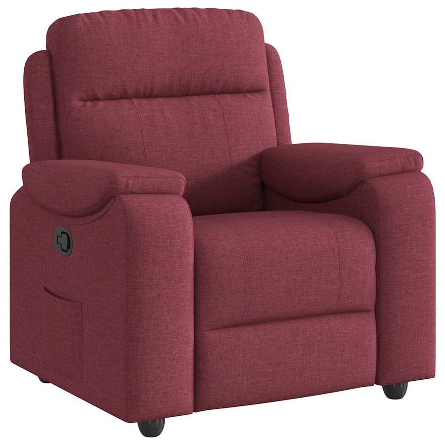 Fauteuil verstelbaar stof wijnrood