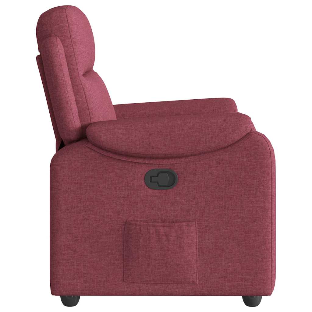 Fauteuil verstelbaar stof wijnrood