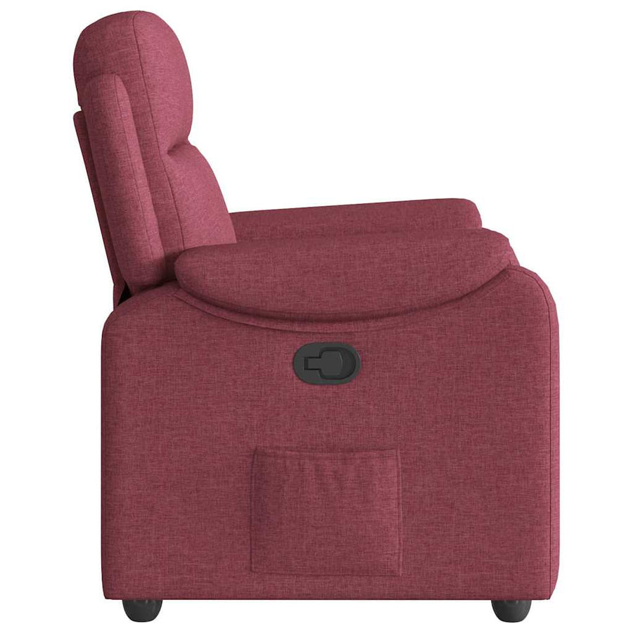 Fauteuil verstelbaar stof wijnrood