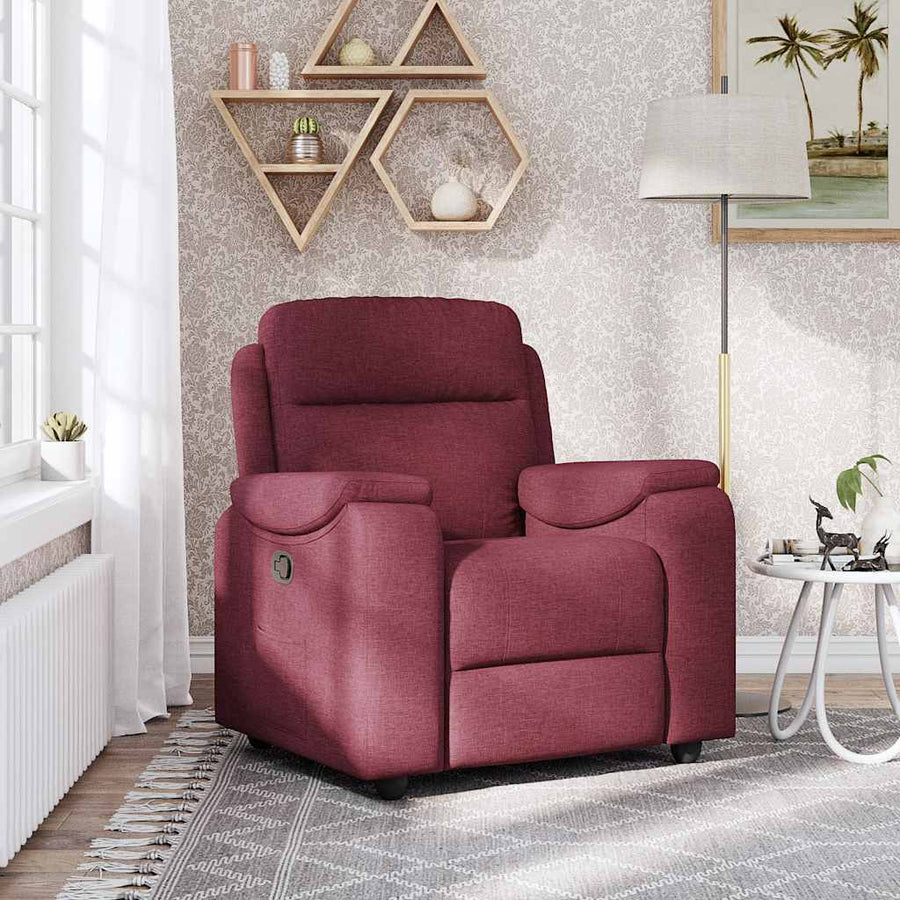 Fauteuil verstelbaar stof wijnrood