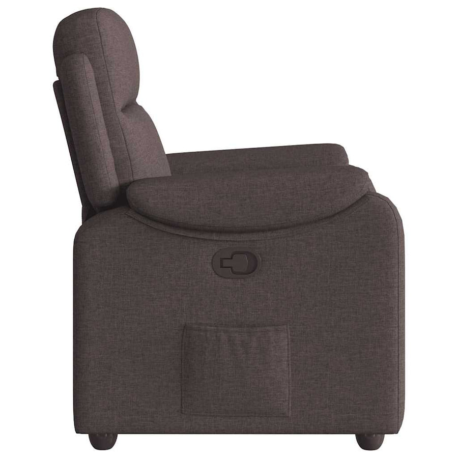 Fauteuil verstelbaar stof donkerbruin