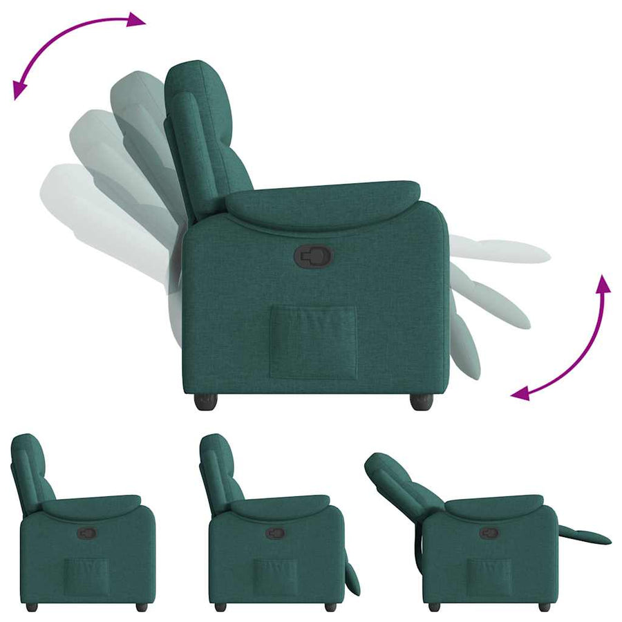 Fauteuil verstelbaar stof donkergroen