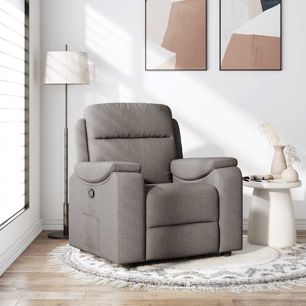 Fauteuil verstelbaar stof taupe