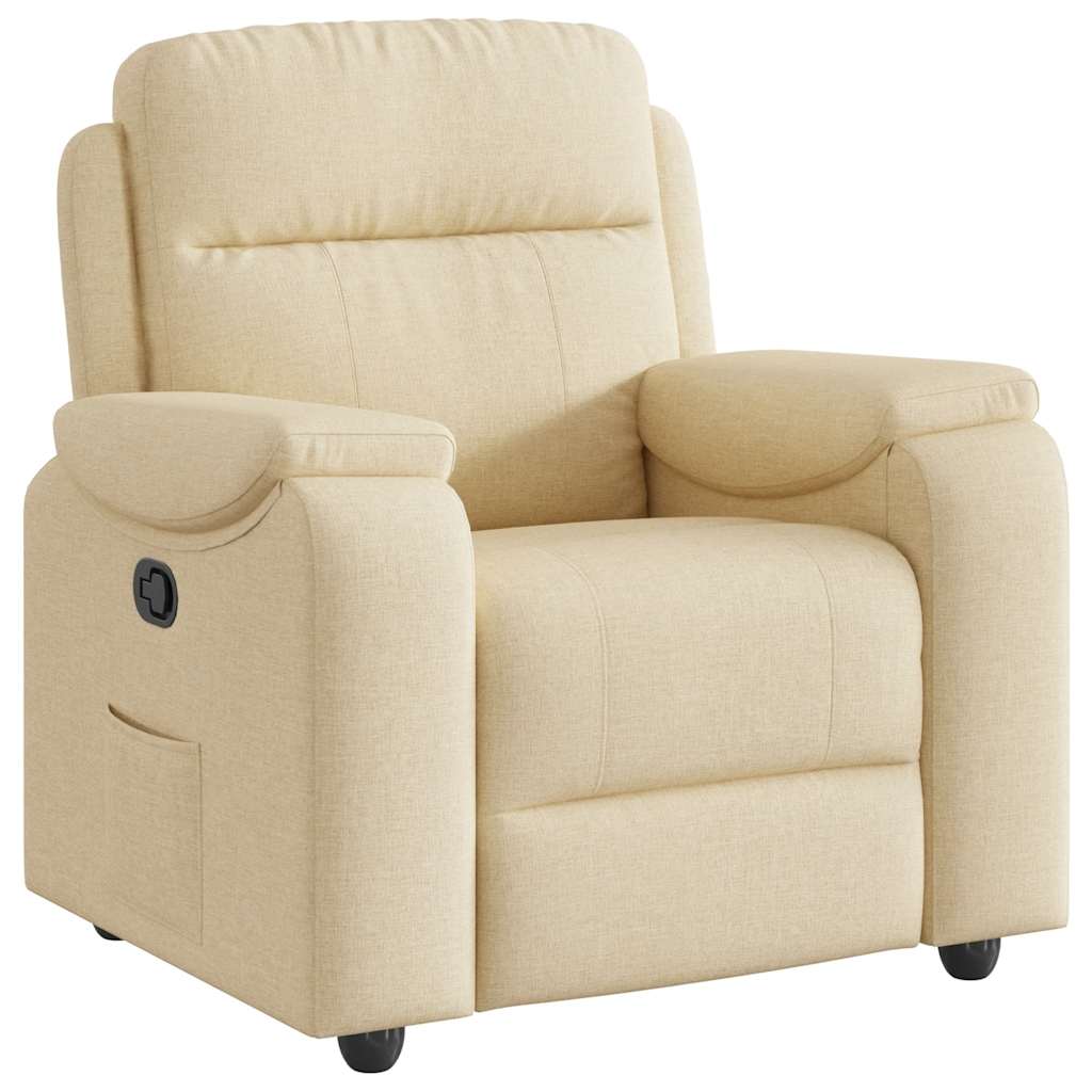 Fauteuil verstelbaar stof crèmekleurig