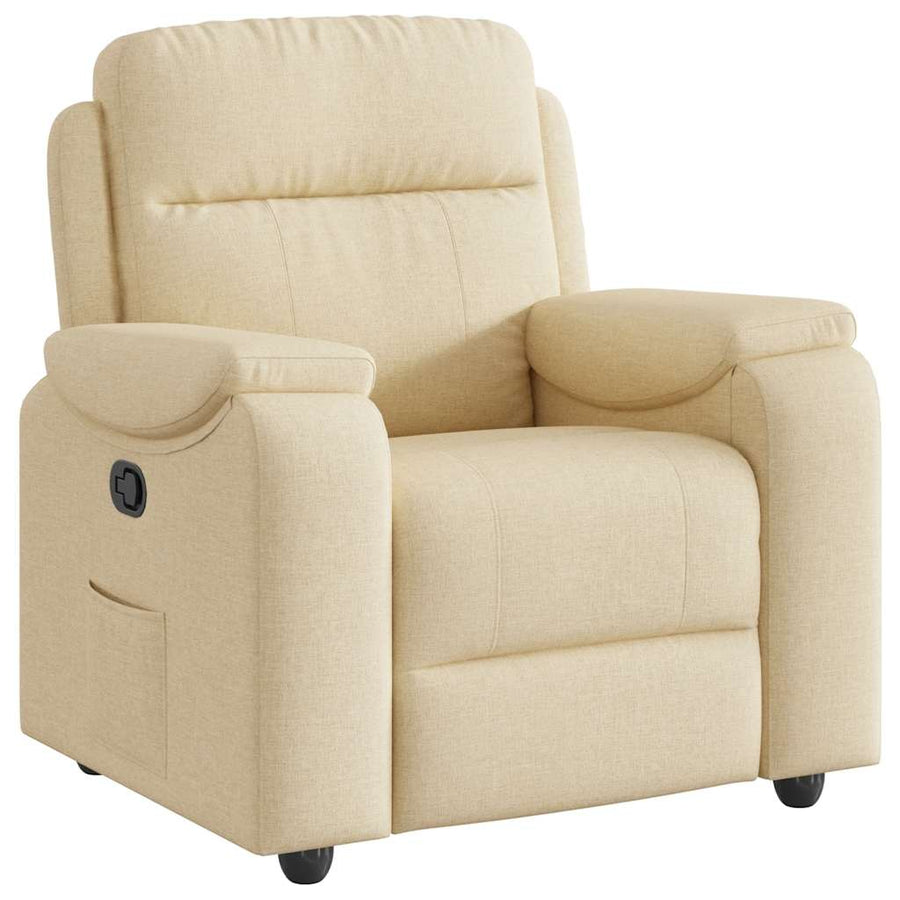Fauteuil verstelbaar stof crèmekleurig
