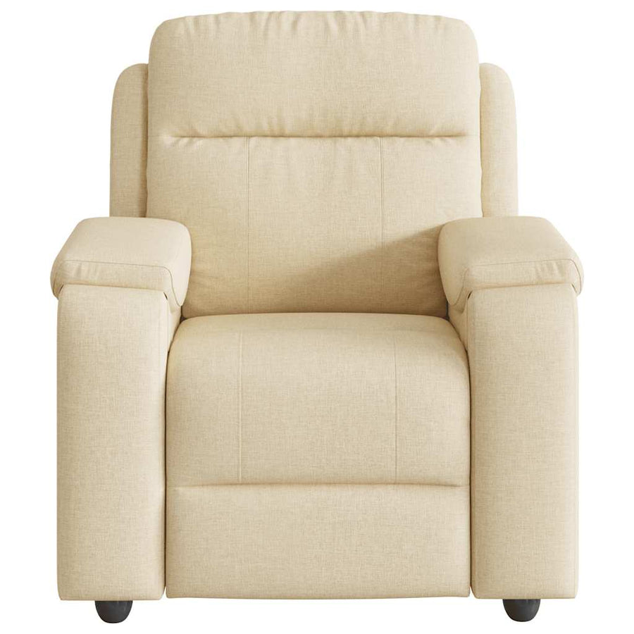 Fauteuil verstelbaar stof crèmekleurig