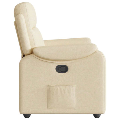 Fauteuil verstelbaar stof crèmekleurig