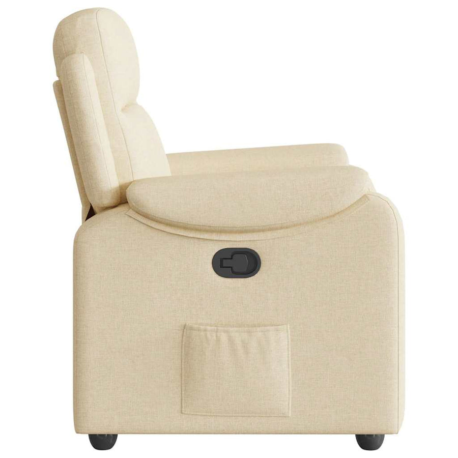 Fauteuil verstelbaar stof crèmekleurig