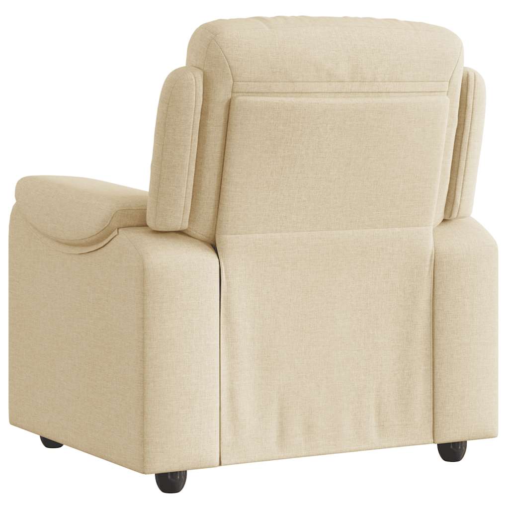 Fauteuil verstelbaar stof crèmekleurig