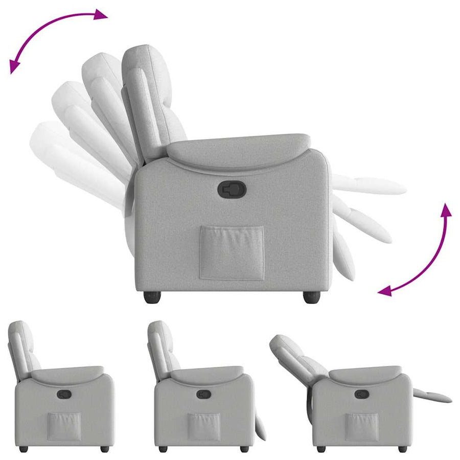 Fauteuil verstelbaar stof wolk grijs