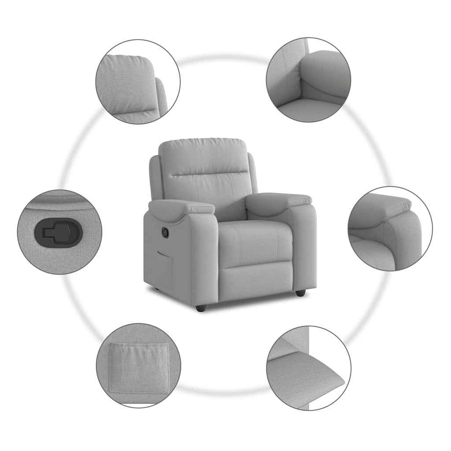 Fauteuil verstelbaar stof wolk grijs