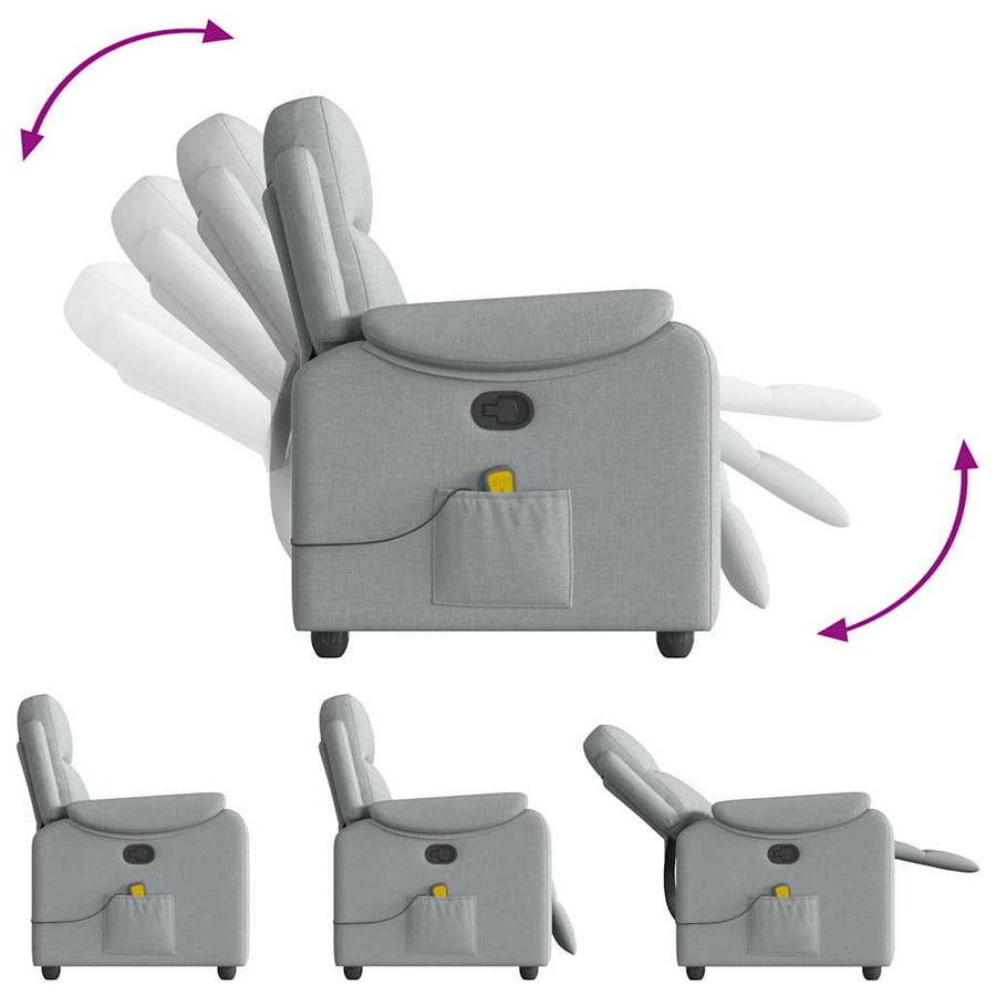 Massagestoel verstelbaar stof lichtgrijs