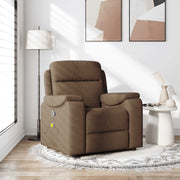 Massagestoel verstelbaar stof bruin 96x99x102 cm