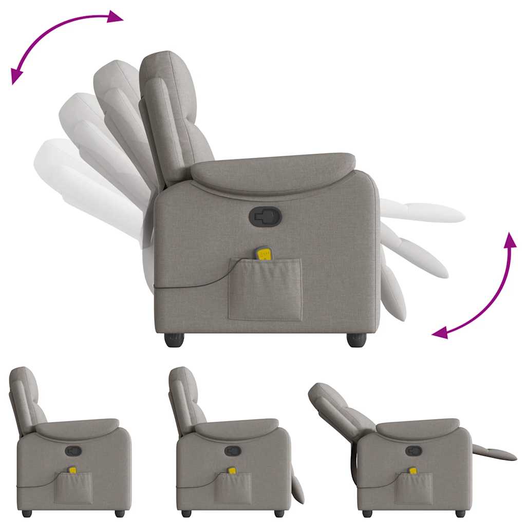 Massagestoel verstelbaar stof taupe