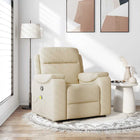 Massagestoel verstelbaar stof crèmekleurig 96x99x102 cm