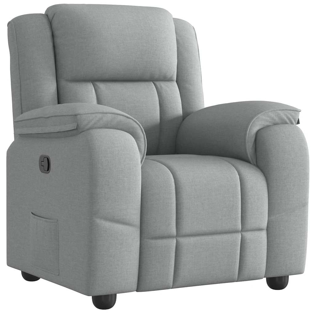 Fauteuil verstelbaar stof lichtgrijs