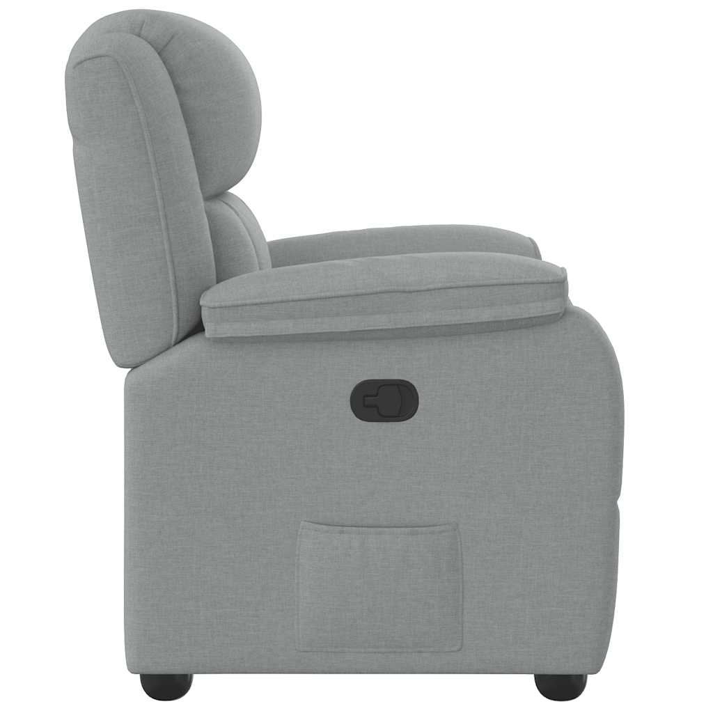 Fauteuil verstelbaar stof lichtgrijs