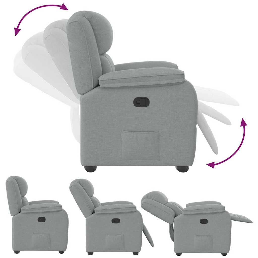 Fauteuil verstelbaar stof lichtgrijs