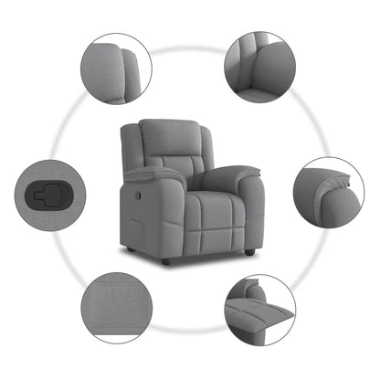 Fauteuil verstelbaar stof lichtgrijs