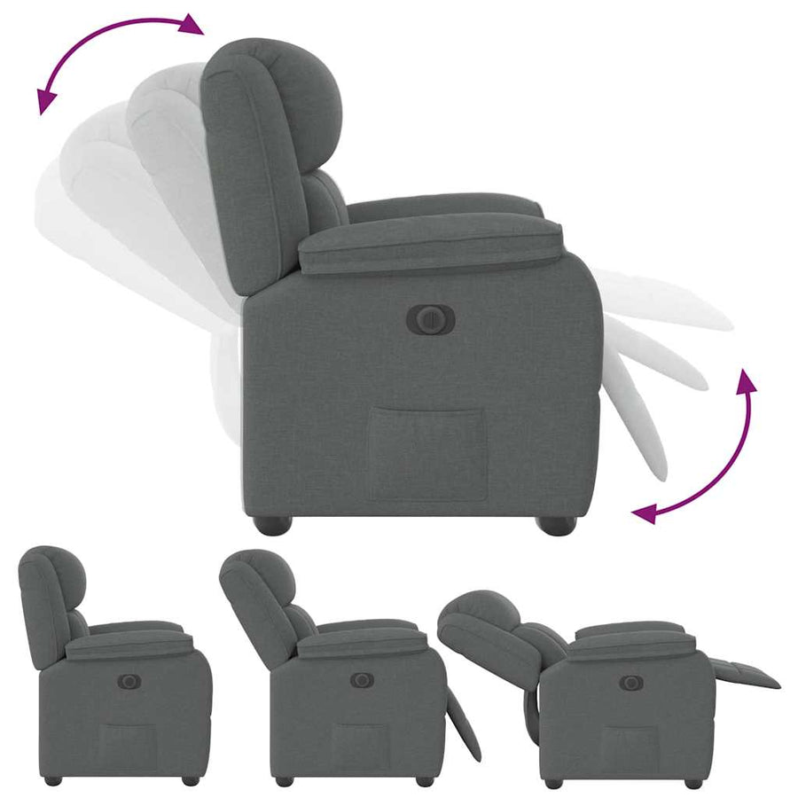 Fauteuil verstelbaar stof donkergrijs