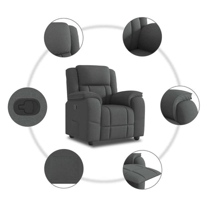 Fauteuil verstelbaar stof donkergrijs